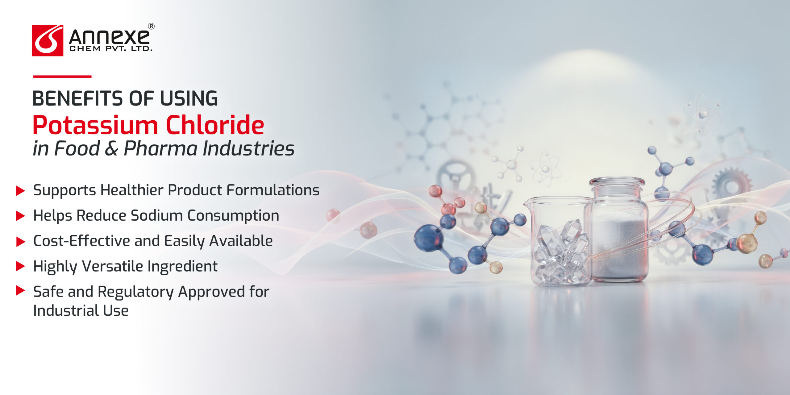 Benefits of Using Potassium Chloride in Food & Pharma Industries